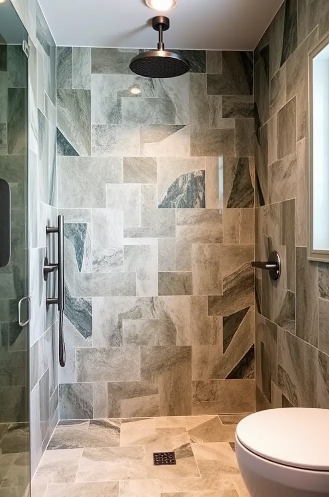 Modern Shower Tile Idea Inspired by Nature for a Relaxing Retreat