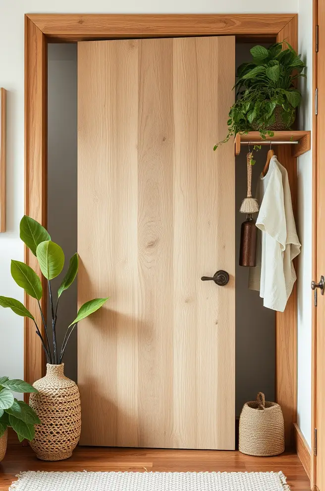 Natural Closet Door Idea to Incorporate Organic Elements in Decor