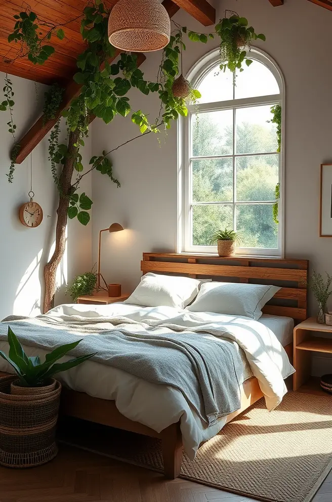 Nature-Inspired Bedroom Idea for a Fresh Atmosphere