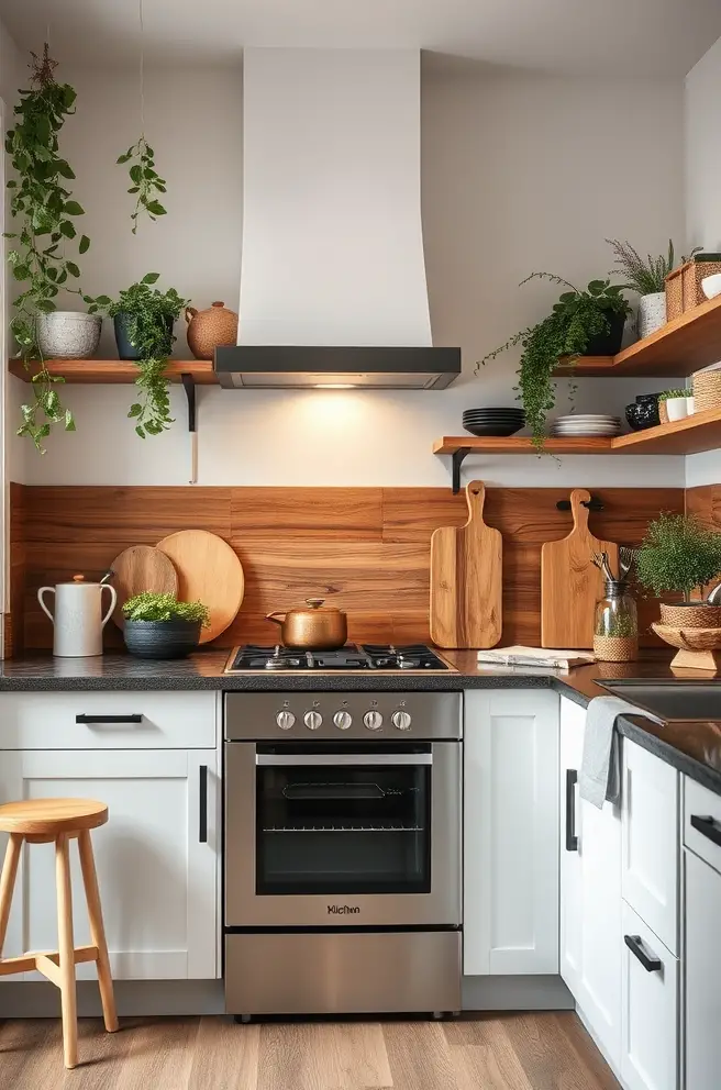 Nature-Inspired Kitchen Decor Idea for a Serene Cooking Environment
