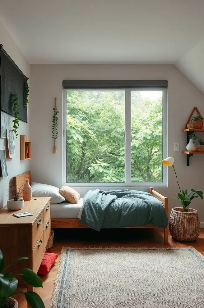 Nature-Inspired Teen Bedroom Idea for a Calming Atmosphere