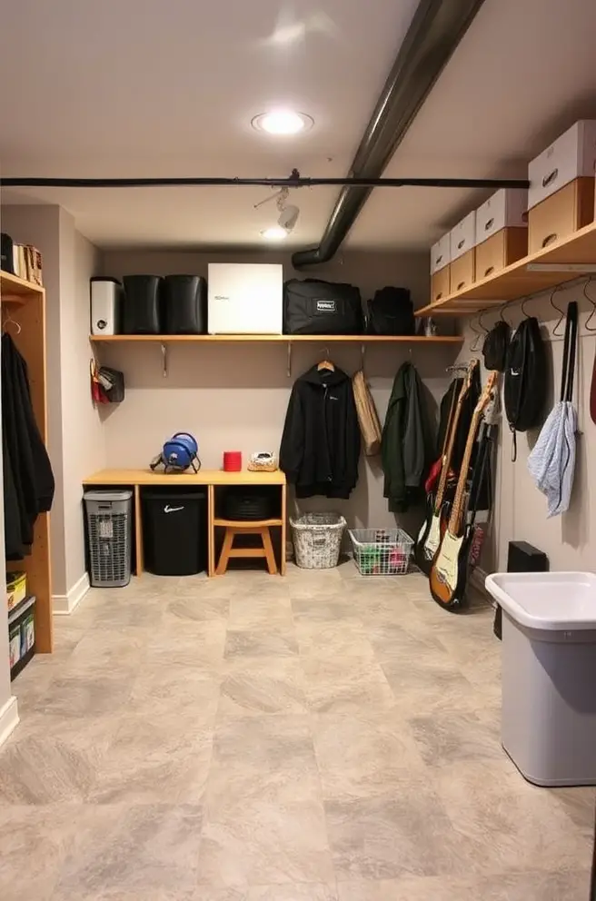 Practical Basement Idea for Maximizing Storage Solutions