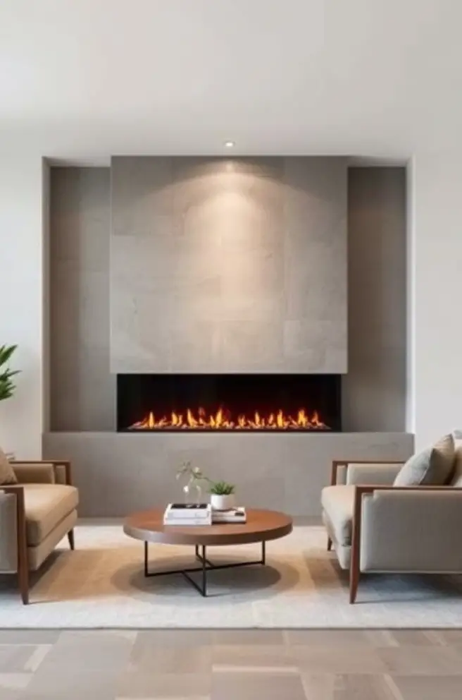 Refined Modern Fireplace Idea to Complement Your Furniture Arrangement