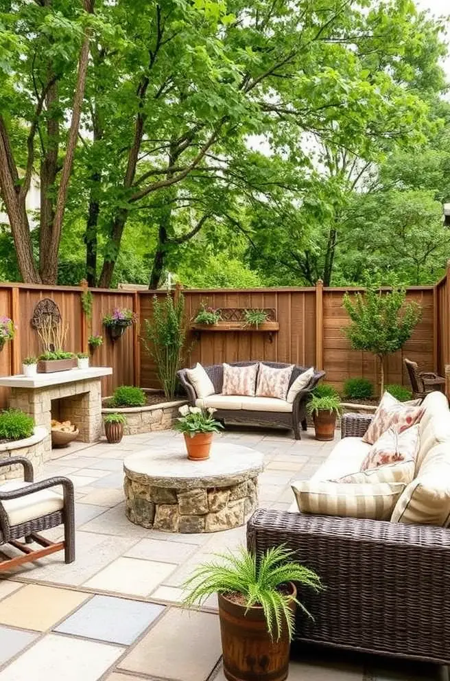 Rustic Backyard Patio Idea that Embrace Natural Elements