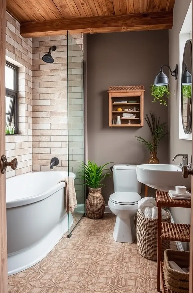 12 Stunning Bathroom Floor Tile Ideas You'll Love 5 Rustic Bathroom Floor Tile Idea for a Cozy Vibe