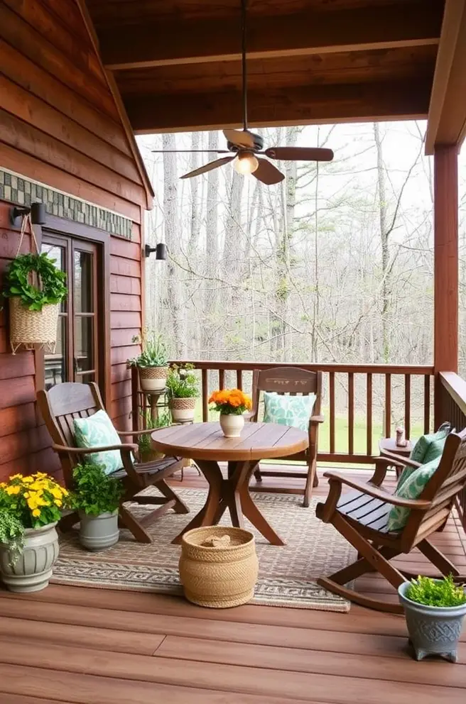 Rustic Deck Idea for a Warm and Inviting Atmosphere