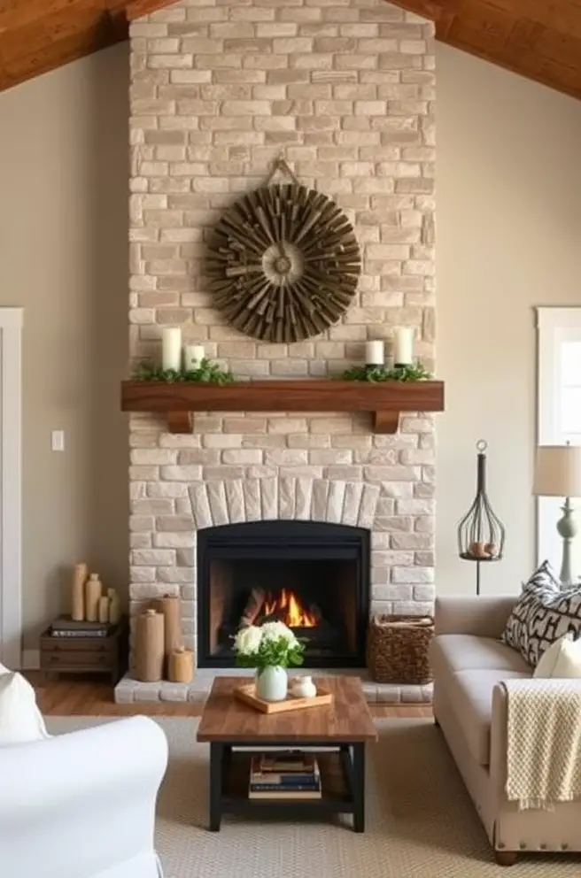 12 Stunning Fireplace Ideas for Your Home Decor Inspiration 4 Rustic Farmhouse Fireplace Idea Perfect for a Cozy Family Room