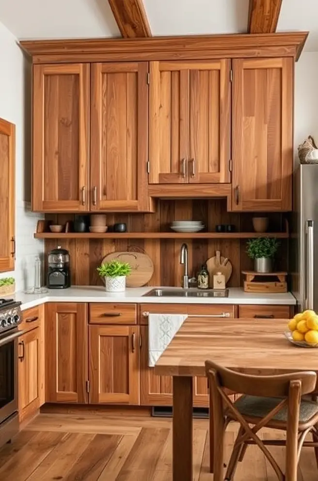 Rustic Kitchen Cabinet Idea to Add Warmth to Your Home
