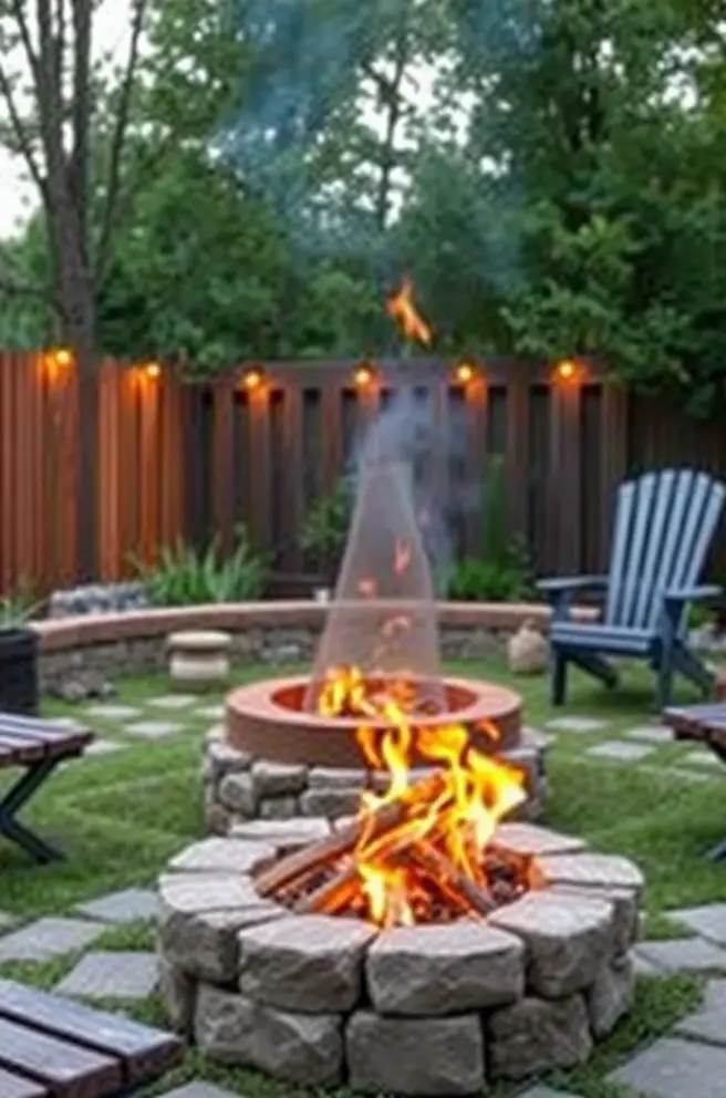 Rustic Outdoor Fire Pit Idea for a Warm and Inviting Atmosphere