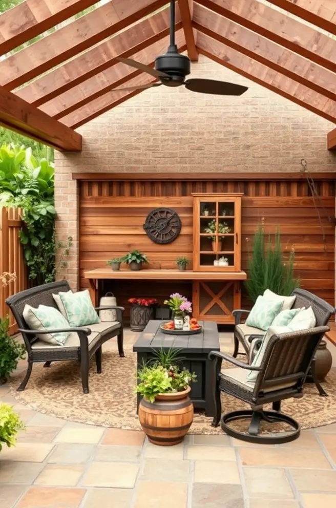 Rustic Patio Design Idea for a Cozy and Charming Atmosphere