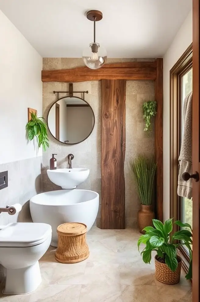 Rustic Small Bathroom Remodel Idea Inspired by Nature