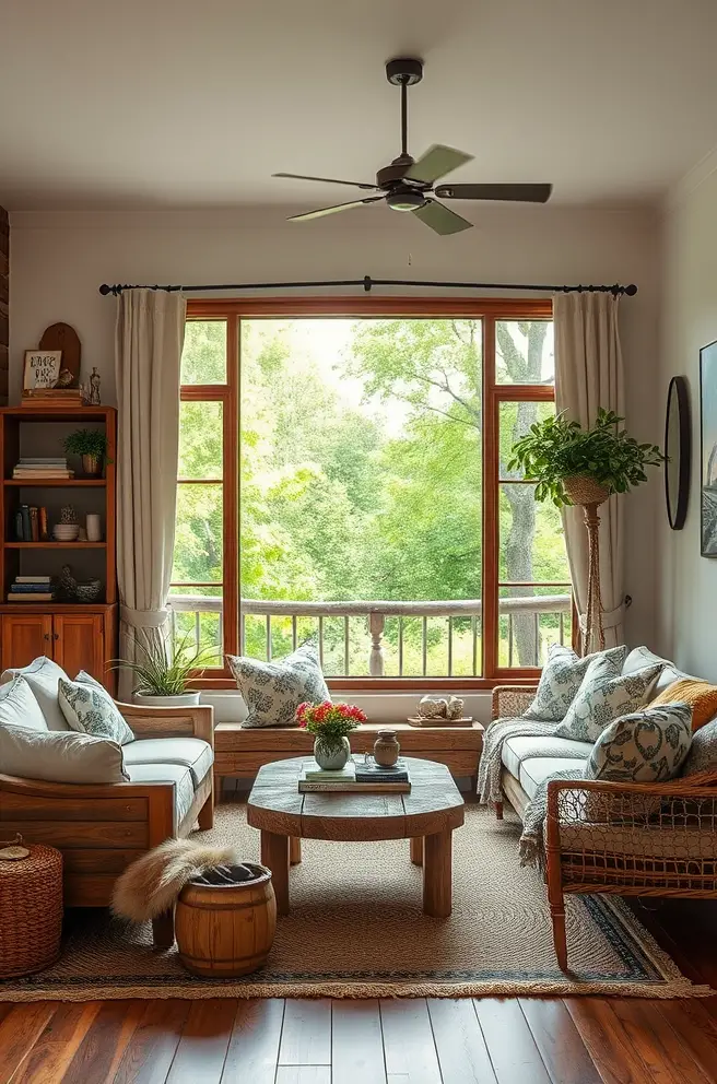 Rustic Small Living Room Idea to Bring the Outdoors In