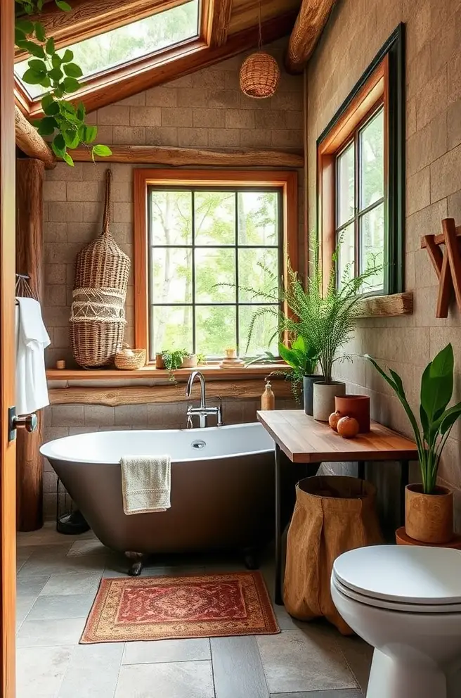 Rustic bathroom remodel Idea that bring nature indoors