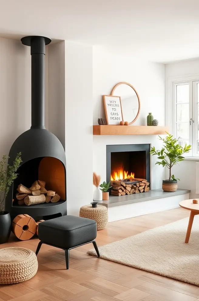 12 Stunning Fireplace Ideas for Your Home Decor Inspiration 8 Scandinavian Fireplace Idea for a Bright and Airy Living Space
