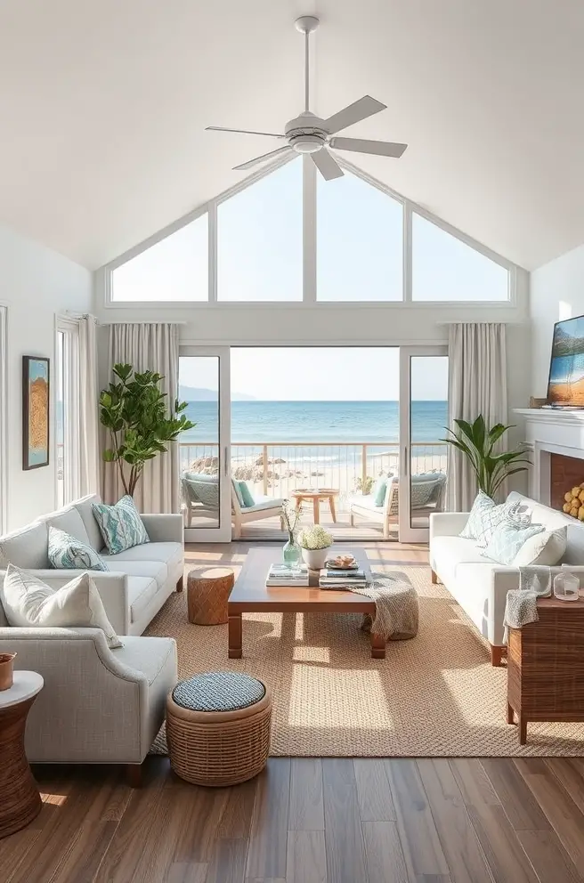 Serene Coastal Living Room Design Idea for a Tranquil Escape