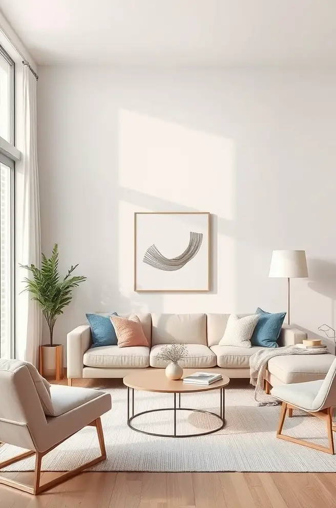 Serene Modern Living Room Idea with Soft Color Palettes