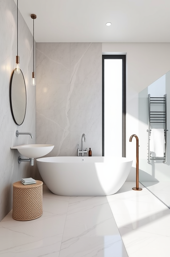 12 Stunning Bathroom Floor Tile Ideas You'll Love 7 Sleek Bathroom Floor Tile Idea for Minimalist Interiors