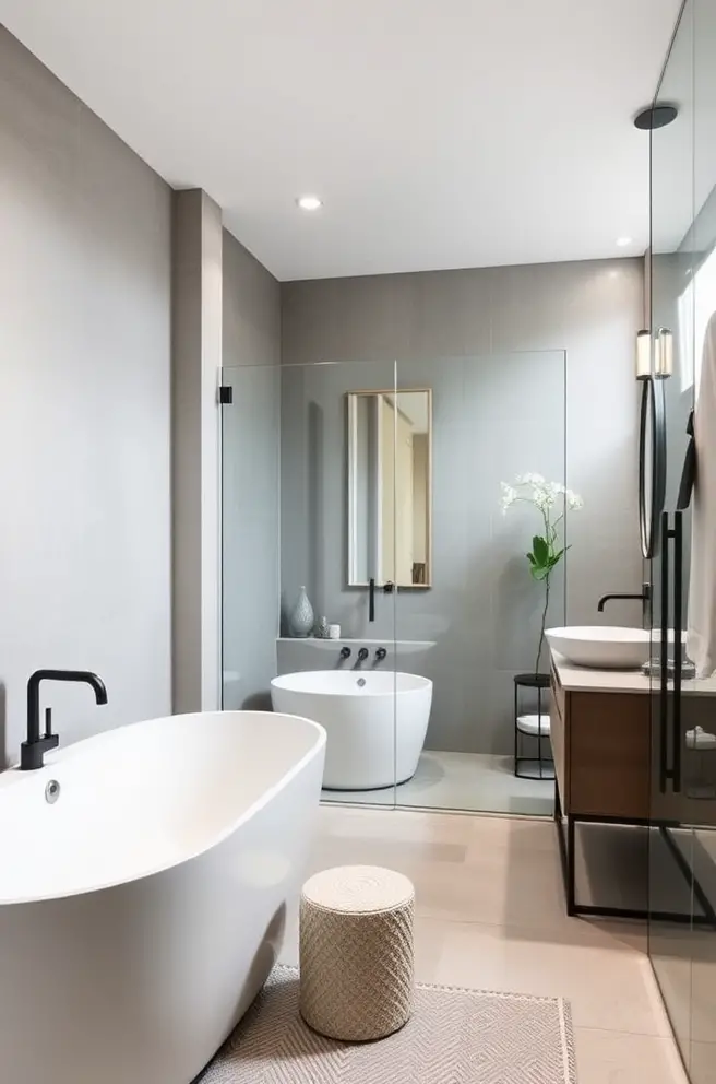 12 Stunning Master Bathroom Ideas You’ll Love 7 Sleek Master Bathroom Idea with Minimalist Designs