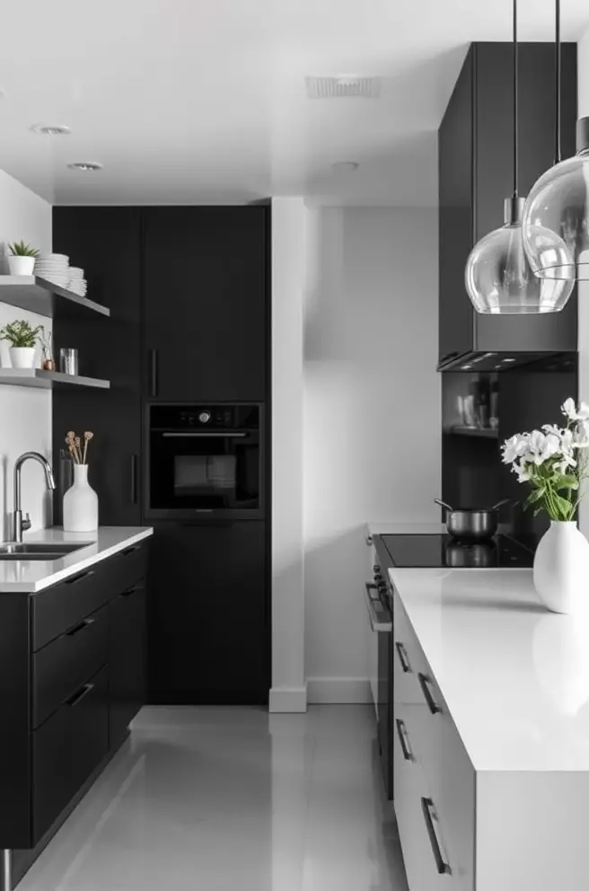 Sleek Monochrome Kitchen Color Idea for a Modern Aesthetic