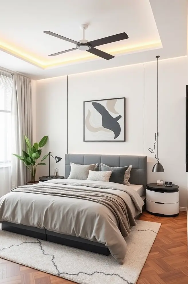 Sleek and Stylish Modern Bedroom Idea for Small Areas