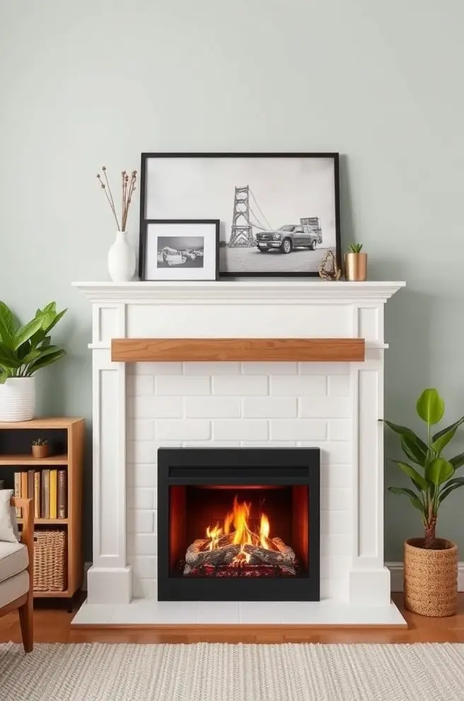 Smart Storage Fireplace Mantel Idea for Organized Living Rooms