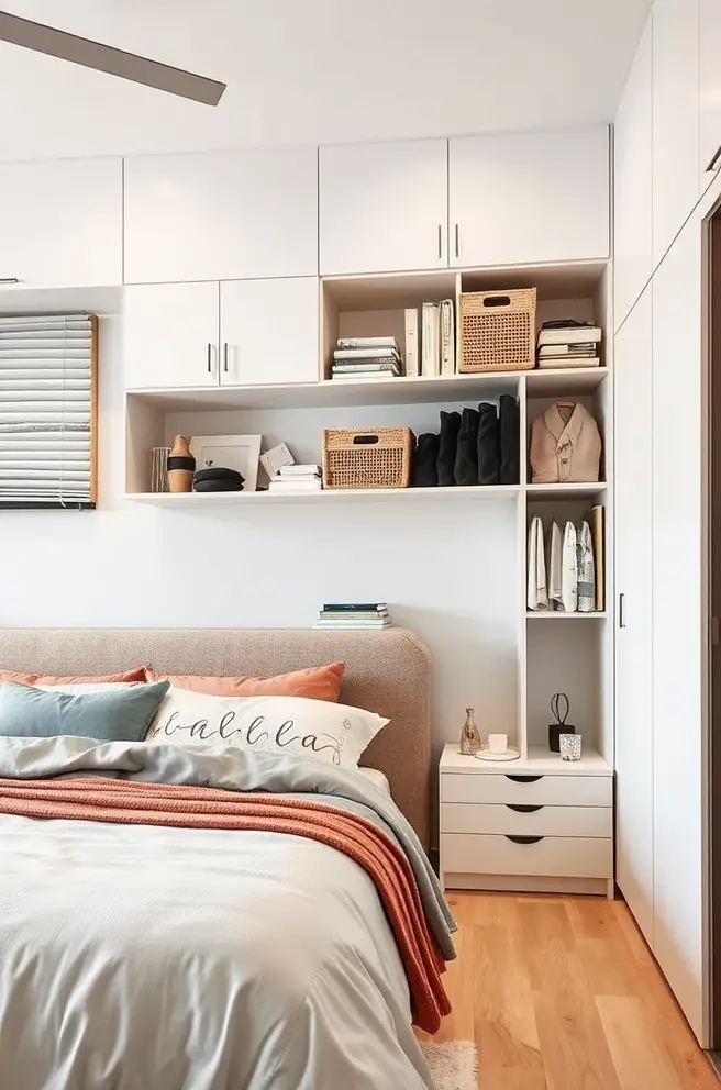 Smart Storage Solutions in Modern Bedroom Idea for Organizing Space