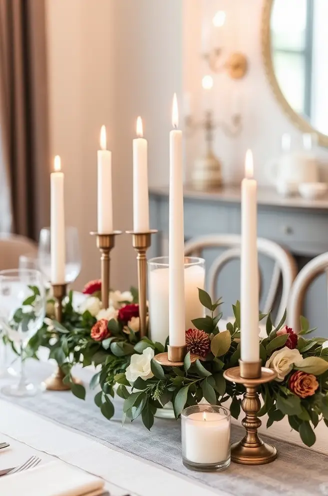 Sophisticated Candle Centerpiece Idea for a Cozy Atmosphere