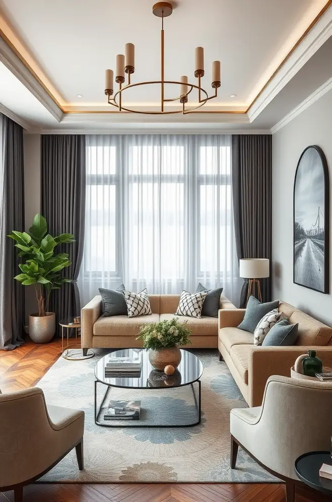 Sophisticated Small Living Room Idea with Luxurious Accents