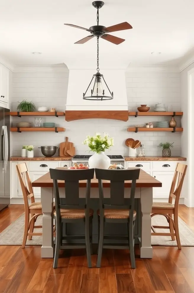 Spacious Farmhouse Kitchen Layout Idea for Family Gatherings