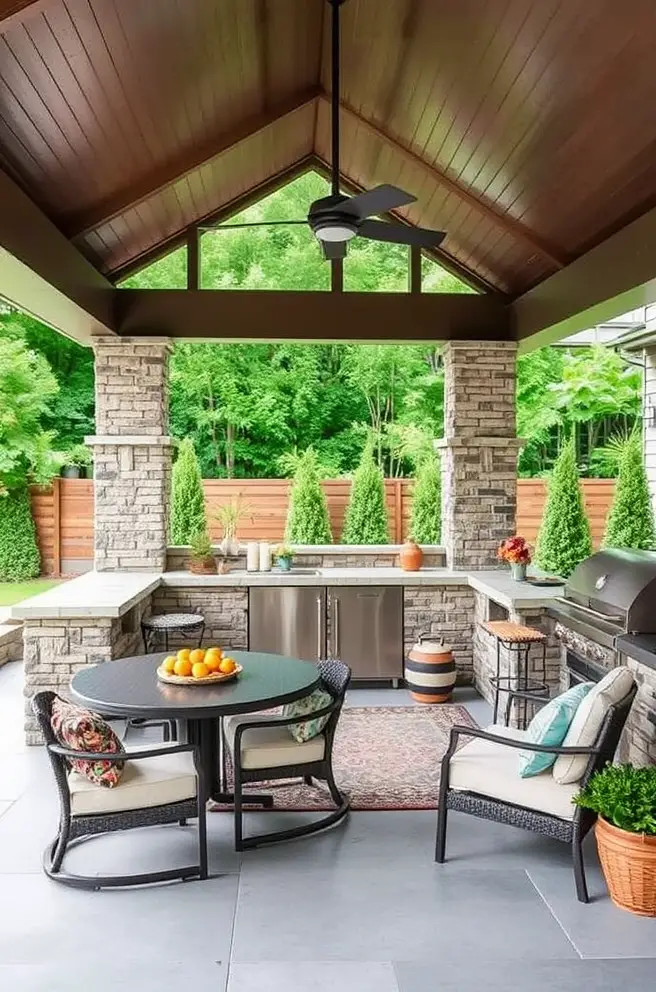 12 Stunning Covered Outdoor Kitchen Ideas for Your Home 3 Stylish Covered Outdoor Kitchen Idea for a Seamless Indoor-Outdoor Experience