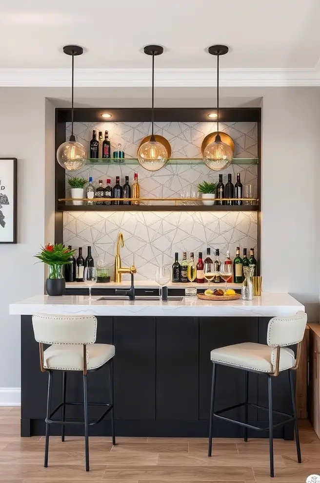 Stylish Home Bar Idea for a Chic and Modern Look