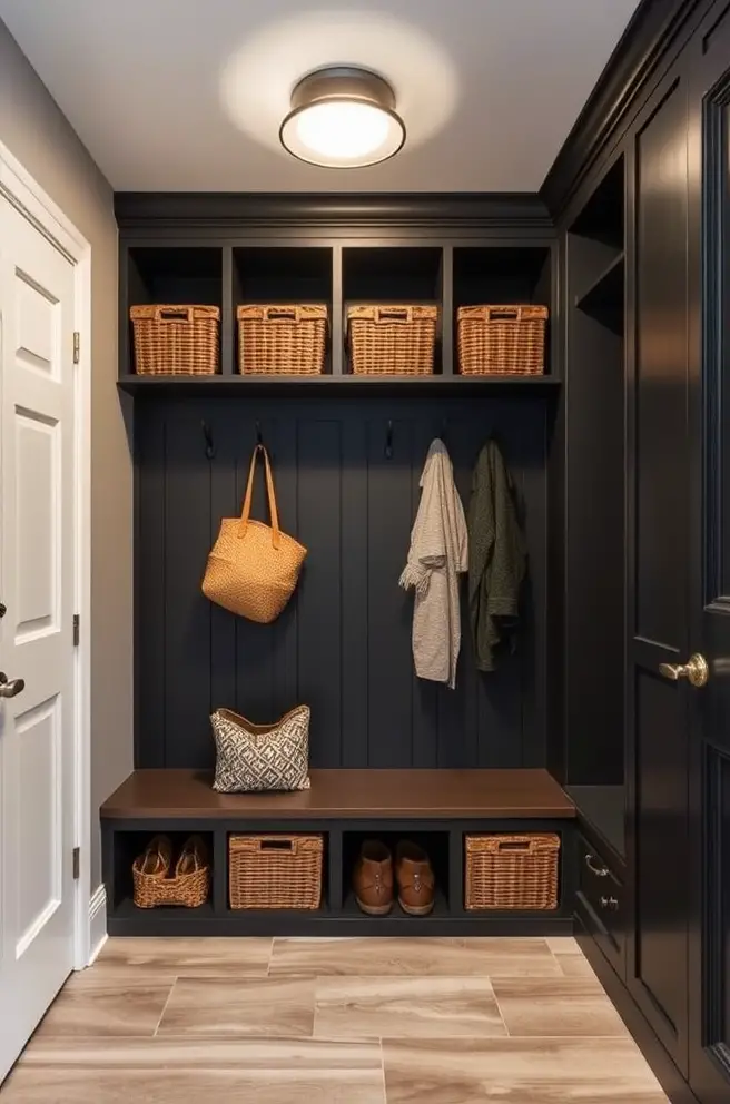 Stylish Mudroom Idea Featuring Built-in Storage Solutions