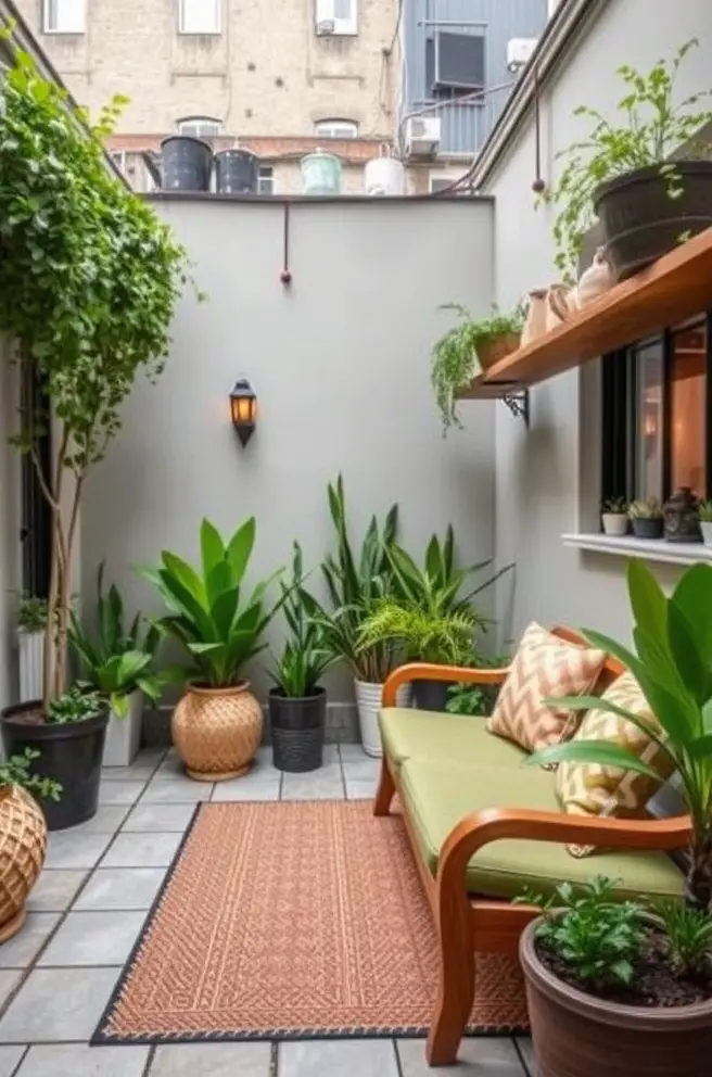 Stylish Small Garden Idea for Cozy Interiors in Urban Settings