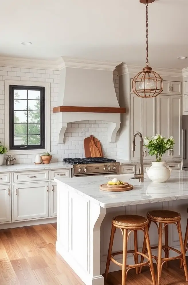 Stylish Transitional Kitchen Design Idea to Blend Old and New