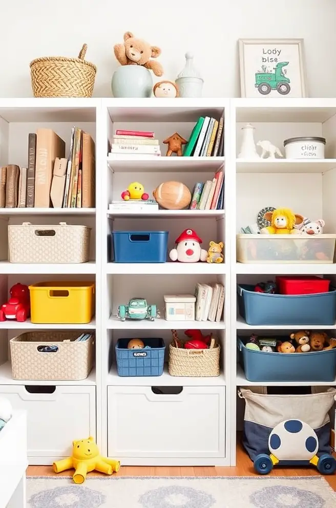 Stylish storage Idea for children's rooms to manage toys and clutter
