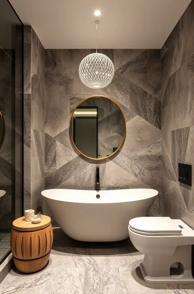 Textured Bathroom Idea for Visual Interest and Warmth