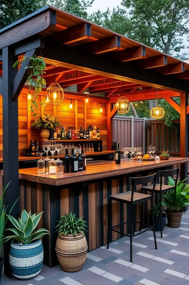 Themed Outdoor Bar Idea for Ultimate Party Atmosphere