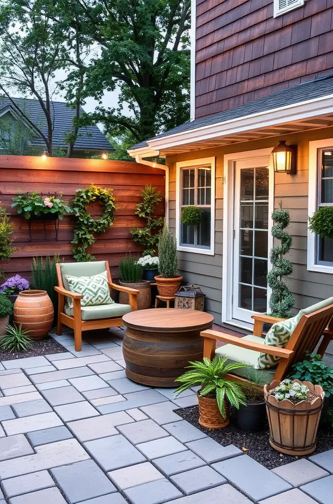 Themed cheap patio paver Idea for a cohesive outdoor aesthetic
