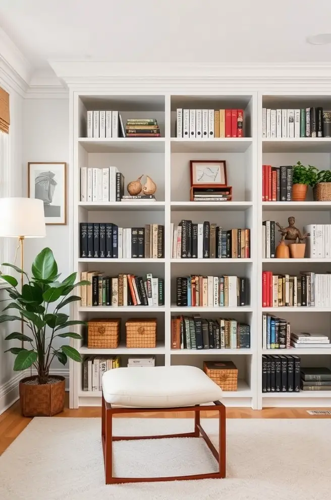 Timeless Organization Idea for a Classy Home Library Design