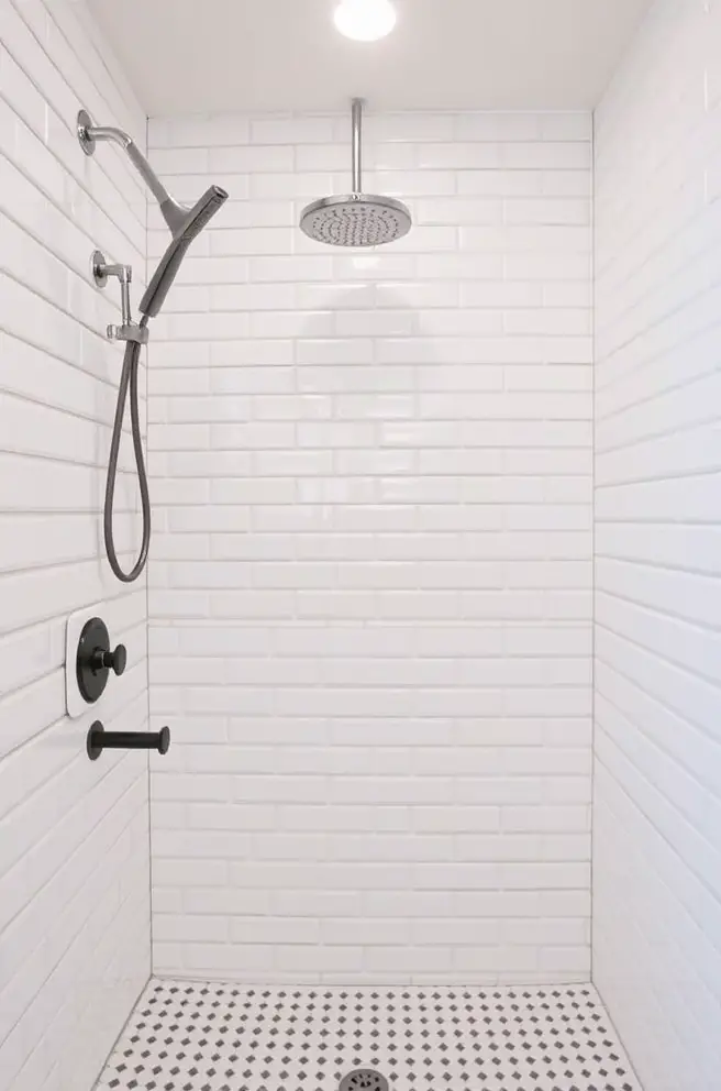 Timeless Shower Tile Idea with Classic Subway Tiles for a Clean Finish