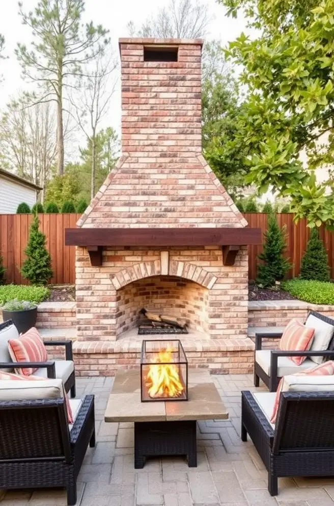 Traditional Outdoor Fireplace Idea for a Timeless Backyard Look