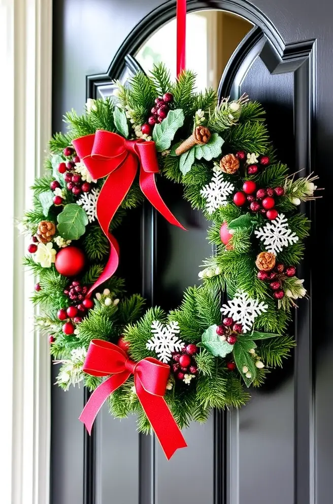 Unique Christmas Wreath Idea for a Charming Holiday Look