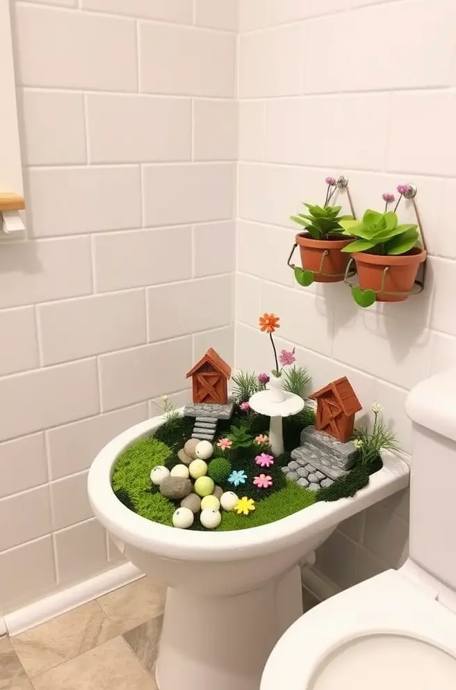 Unique Fairy Garden Idea to Personalize Your Bathroom
