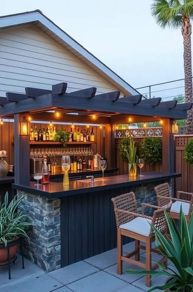 Unique Outdoor Bar Idea to Elevate Your Home Entertaining Experience