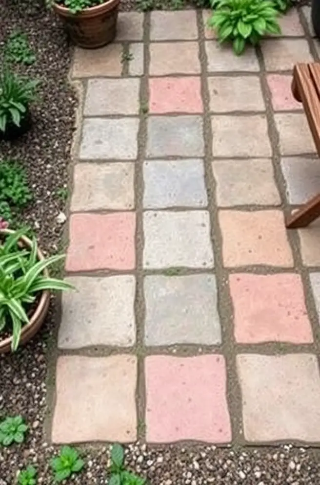 Upcycled cheap patio paver Idea for an eco-friendly patio