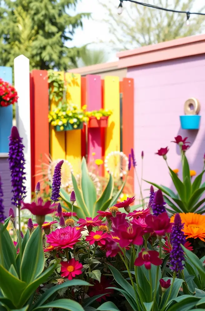 Vibrant Colorful Garden Design Idea for a Lively Atmosphere