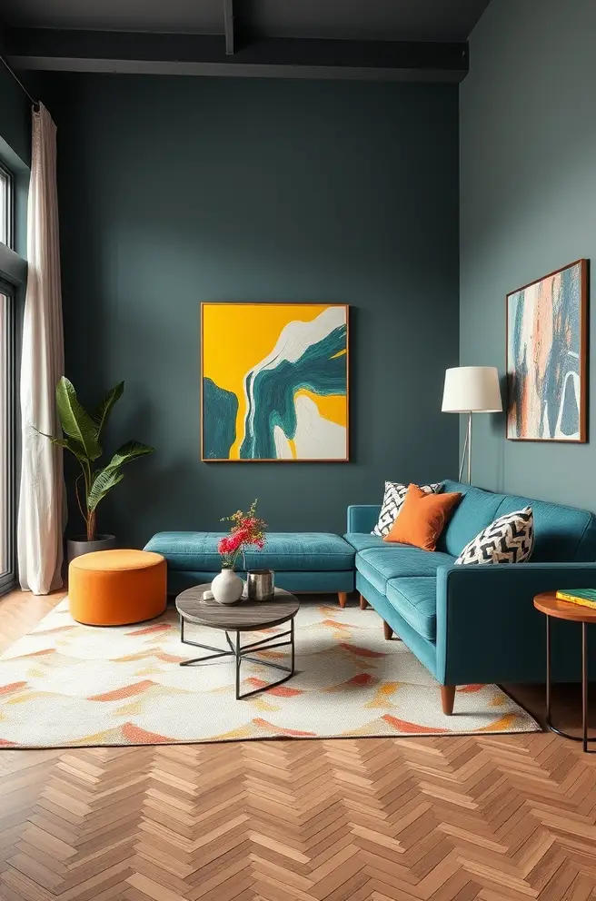 Vibrant Modern Living Room Idea for a Bold Statement