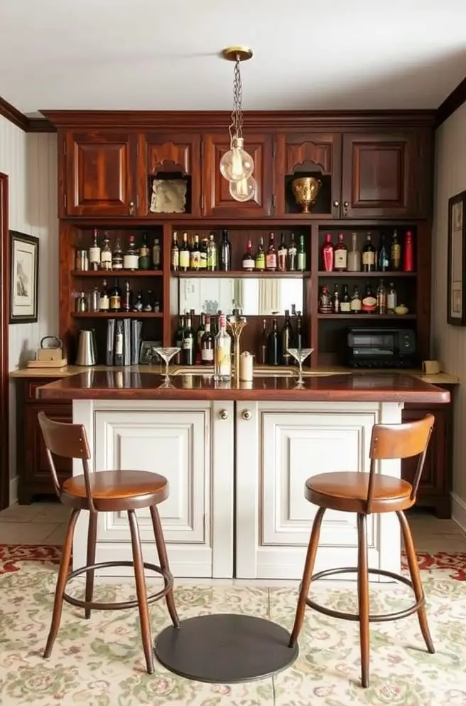 Vintage Basement Bar Idea for a Timeless Charm in Your Home