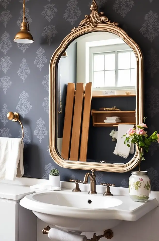 12 Stunning Bathroom Mirror Ideas You'll Love 8 Vintage Bathroom Mirror Idea That Add Character