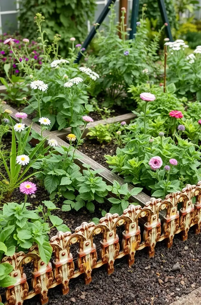 Vintage Garden Edging Idea for a Charming Old-World Feel